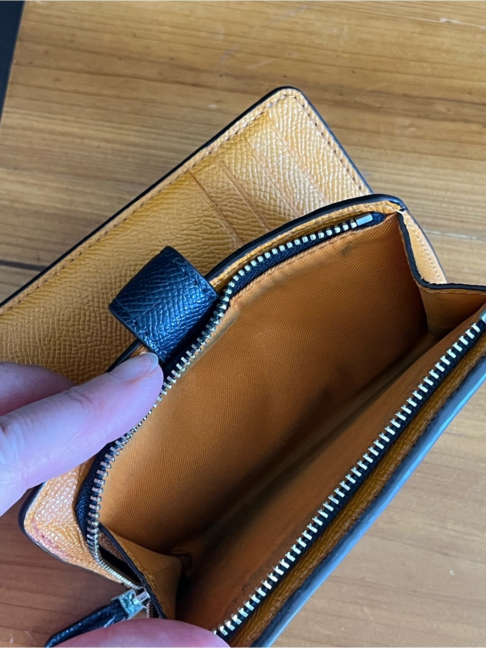 Coach Two-Tone Aqua & Navy Leather Wallet - Picture 4 of 4